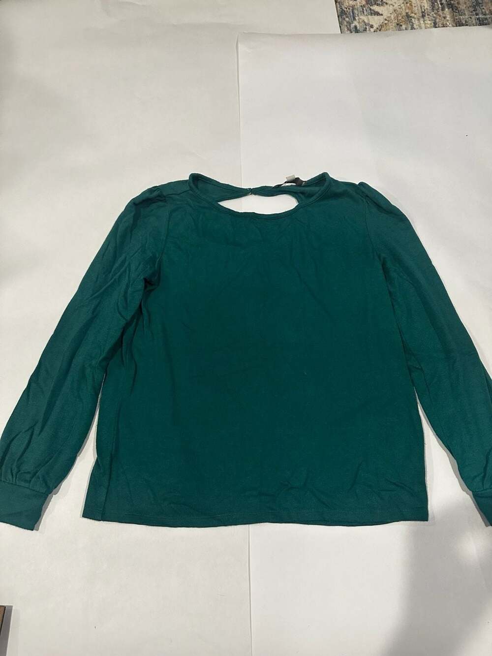 Loft Long Sleeve Size S Green Open Back Top